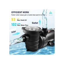 2.0 HP Single-Speed Above Ground Swimming Pool Pump with 115V Motor and High-Flow Performance