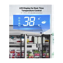 72 Inch Commercial Salad & Sandwich Prep Table Refrigerator with 30 Ingredient Pans and Stainless Steel Worktop