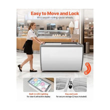 13.1 Cu.Ft Commercial Ice Cream Freezer Display Case with 8 Tub Capacity & Locking Casters