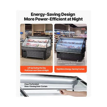 Horizontal 4.6 Cu.Ft. Open Air Display Refrigerator Commercial Grab-and-Go Cooler with LED Lights