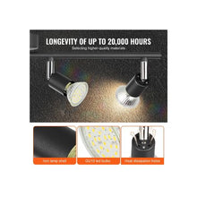 3000K Indoor 4 Head LED Track Light with Adjustable Arms Kit For Kitchen & Living Room