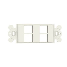 4 Port Rectangular Screw Mount Module Frame Off White NK4RMFIW