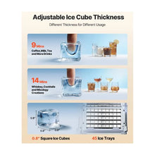 Freestanding Commercial Stainless Steel Ice Maker Machine 120 lbs/24H with 33 lb Storage Bin Capacity