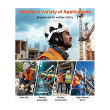 Type 1 Class C Industrial Safety Helmet with Visor & Earmuffs, ANSI/ISEA Z89.1 Compliant ABS Hard Hat 6-Point Ratchet Suspension Adjustable Vented Design
