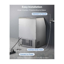 High Capacity 440 lbs Commercial Stainless Steel Ice Maker with 85 lb Ice Storage Bin for Hotels, Cafes & Bars