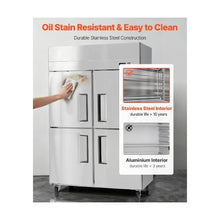 Heavy Duty 48 inch Commercial Upright Freezer 31.4 Cu.Ft. 4 Door Reach In Stainless Steel Freezer with Auto Defrost & LED Lighting
