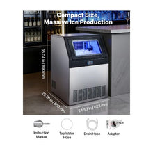 High Capacity 440 lbs Commercial Stainless Steel Ice Maker with 85 lb Ice Storage Bin for Hotels, Cafes & Bars