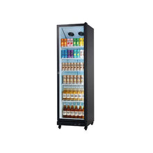 12.4 Cu.Ft Commercial Glass Door Display Refrigerator with Full-Height Design 5 Adjustable Shelves Soft LED Lighting for Shops, Bars & Home