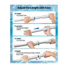 Adjustable 10–15 Ft Swimming Pool Pole Telescoping Cleaning Pole for Skimmer Net Rake, Brush & Vacuum Head
