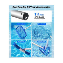 Adjustable 10–15 Ft Swimming Pool Pole Telescoping Cleaning Pole for Skimmer Net Rake, Brush & Vacuum Head