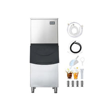 Commercial Ice Maker System 450 lbs/24H with Stainless Steel Storage Unit 250 lb Ice Storage