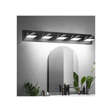 IP44 Waterproof Modern 5 Light LED Vanity Wall Light Bar with Black Finish for Bathroom & Hallway