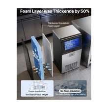 High Performance Compact Commercial Ice Maker 120 lbs/24H with LED Display & Self-Cleaning for Home, Bar & Restaurant