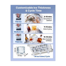 High Performance Compact Commercial Ice Maker 120 lbs/24H with LED Display & Self-Cleaning for Home, Bar & Restaurant