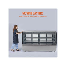 32 Cu.Ft. Upright Refrigerated Pastry Display Case with 4 Adjustable Display Shelves, LED Interior Lighting