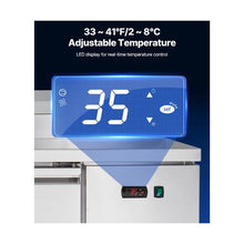 93 Inch Commercial Food Prep Refrigerator with 20 Inch Wide Worktop and Cutting Board