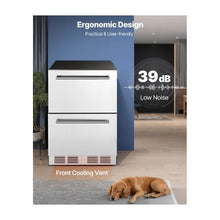 24 Inch Stainless Steel Under Counter Drawer Refrigerator with Dual Drawers Digital Temperature Control for Indoor and Outdoor Kitchens