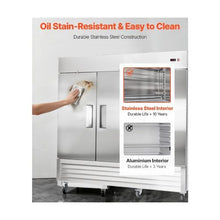 Large Capacity 85 Inch Commercial Reach In Refrigerator 69 Cu.Ft 3 Door Stainless Steel Upright Fridge with Auto-Defrost & Digital Controls