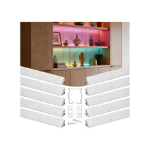 6.6 ft V-Shape LED Aluminum Channel with Cover & Clips for Under-Cabinet Lights (10-Pack)
