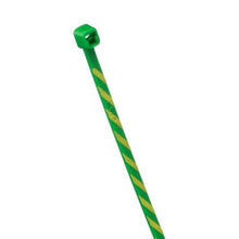 Cross Section Miniature Striped Premium Cable Tie Green With Yellow PLT1M-L5-4 (Pack of 50)