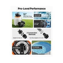 FlashPure 12 Inch Capacity Sand Filtration Pump for Above-Ground Swimming Pools