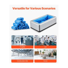 Automatic Disposable Shoe Cover Dispenser with 100 Non-Slip Shoe Covers Fits Up to US Size 11 Silver
