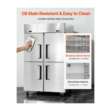 48 Inch Stainless Steel Commercial Upright Refrigerator & Freezer Combo with Digital Temperature Control