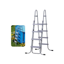52-Inch 4-Step A-Frame Above-Ground Pool Ladder Steel Swimming Pool Stairs with Wide Non-Slip Steps 300 lb Capacity, Gray