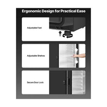 6.9 Cu.Ft Commercial Glass Door Merchandiser Refrigerator with LED Lighting & Customizable Lightbox Black