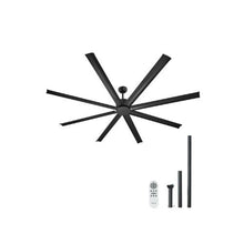 High Airflow 84 Inch Aluminum Blade Ceiling Fan with Remote Control for Patio & Living Room