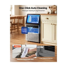 Freestanding Commercial Stainless Steel Ice Maker Machine 120 lbs/24H with 33 lb Storage Bin Capacity