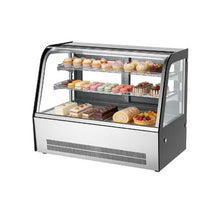 Commercial 5 Cu. Ft. Curved Countertop Pastry Display Case with Frost Free Cooling and LED Lights