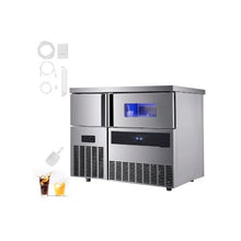 Commercial Automatic 330 LBS/Day Self-Cleaning Ice Cube Machine with Worktable and Cooling Compartment