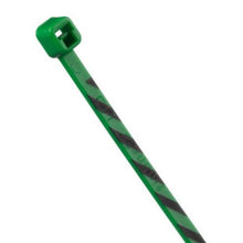 Cross Section Striped Miniature Cable Tie Green With Black PLT1M-L5-0 (Pack of 50)