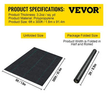 6' x 300' Ft Geotextile Fabric for Underlayment Heavy Duty 3.2OZ Premium Weed Barrier Fabric LSF-WB-3.2Z