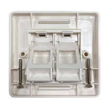 2-PORT UK-STYLE WALL PLATE, UNLOADED SHUTTERED ANGLED MODULE, WHITE - N042U-WK2-SA