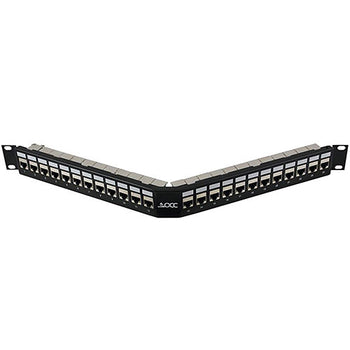 24-Port 1RU Angled K6AS Connectors Category 6A Patch Panel ACC2488/1106A