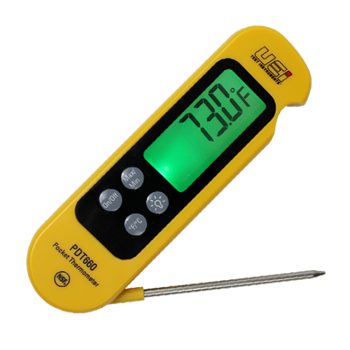 Folding Pocket Digital Thermometer Probe Magnetic Mount HVAC Refrigeration  Food