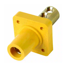 4.25 Inch Depth Yellow Female Cam Type Single Pole Receptacle Panel Mount PS40FRB-Y
