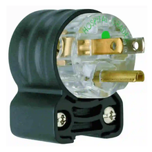 1.53 Inch Width 2 Pole Black Hospital Grade Angled Plug PS5266HGAN