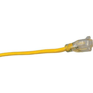 16 AWG 3C 10AMP SJTW Yellow Lighted Single End Extension Cord 100FT