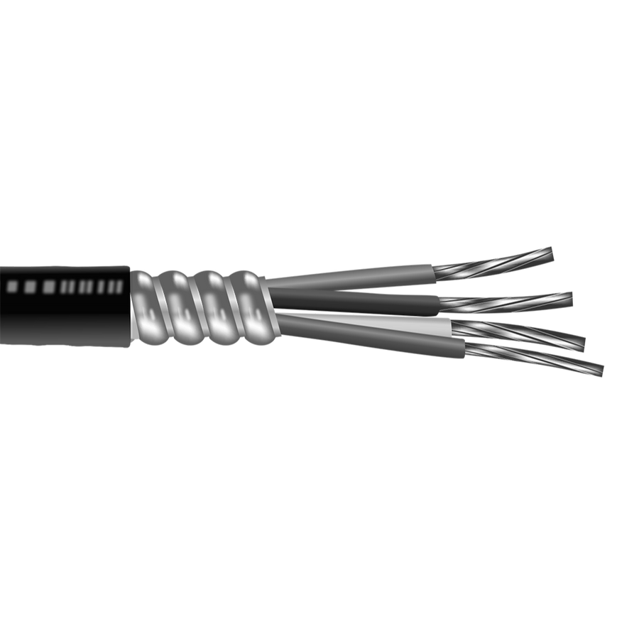 1000' 750-3 W/GRND Stranded Aluminum Conductors PVC Jacket Metal Clad