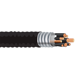 1/0 AWG 4 Conductor XLPE Insulated Cable with Helical Bare Copper Tape Shield and CPE Jacket 600V Control Tray Cable