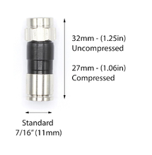 COAXIAL CABLE COMPRESSION FITTING CONNECTOR - FOR RG6 COAX CABLE (PACK OF 10) - RG6XGTR010