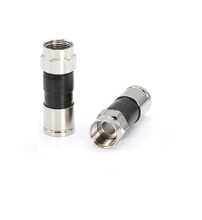 COAXIAL CABLE COMPRESSION FITTING CONNECTOR - FOR RG6 COAX CABLE (PACK OF 10) - RG6XGTR010