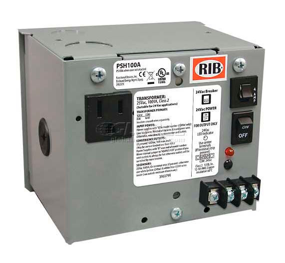 120-24VAC AC Single Enclosed 100VA Power Supply PSH100A