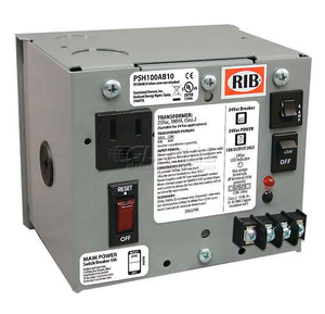 120-24VAC AC Single Enclosed 100VA 10A Breaker Power Supply PSH100AB10