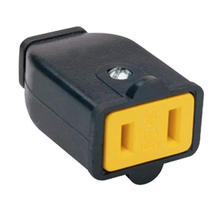 15A 125V Black Double Pole Straight Blade Plug and Connector SA155BKCC10