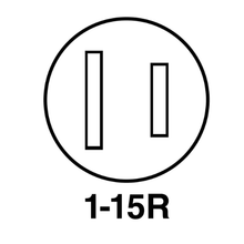 15A 125V Black Double Pole Straight Blade Plug and Connector SA155BKCC10