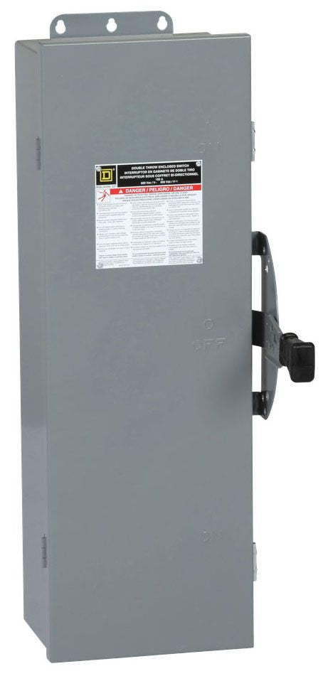 Throw Over Switch 100A 600VAC 200KA Steel Double Throw Heavy Duty Safety Switch DTU363AWK